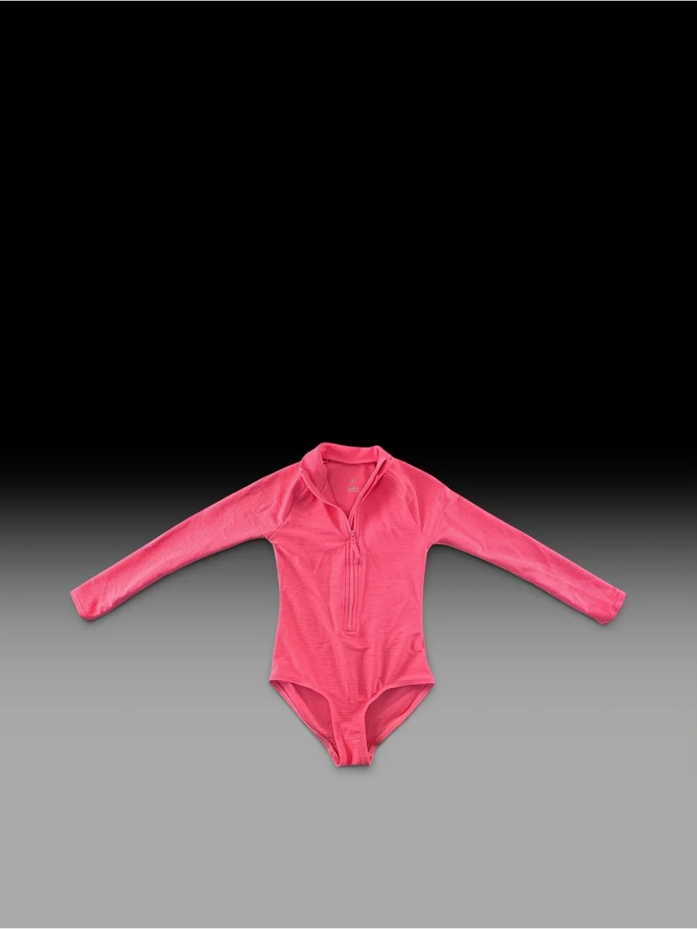GAP Girls Bright Pink Long-Sleeve Zip Front Swim Rashguard One-Piece